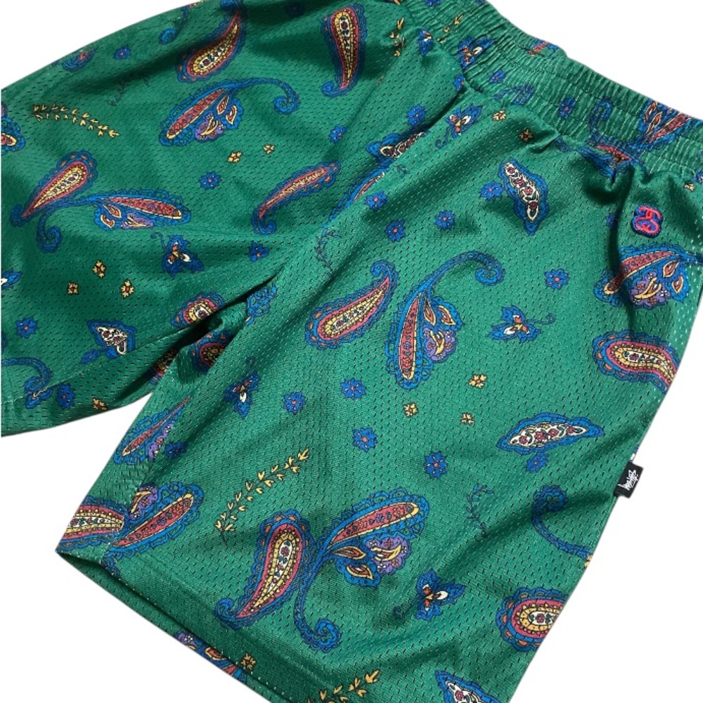 Stussy Green Paisley Mesh Shorts